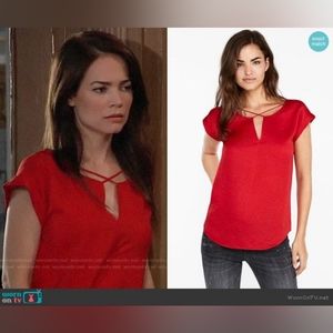 Express Satin Cross Front Gramercy Tee